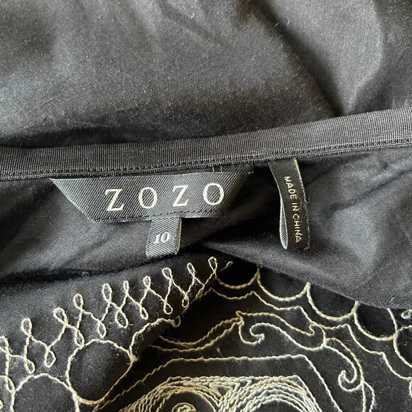 Vintage Y2K Art to Wear Black Geometric Silk Cotton Maxi Skirt Size 10 Medium - Picture 5 of 6